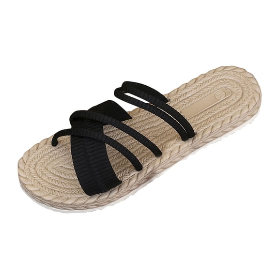 Kinrui Beach Sandals for Women Women's Fashion Casual Spring And Summer New Beach Versatile Round Toe Flat Sandals