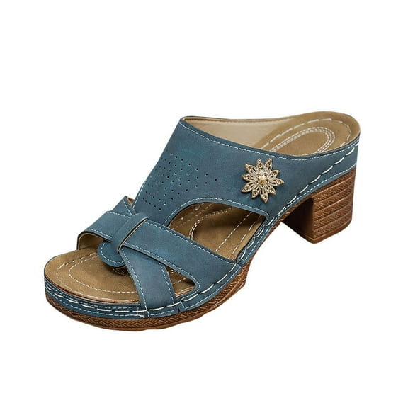 Kinrui Beach Sandals for Women Women's Fashionable Casual Versatile Spring And Summer New Round Toe Thick-Soled Sandals