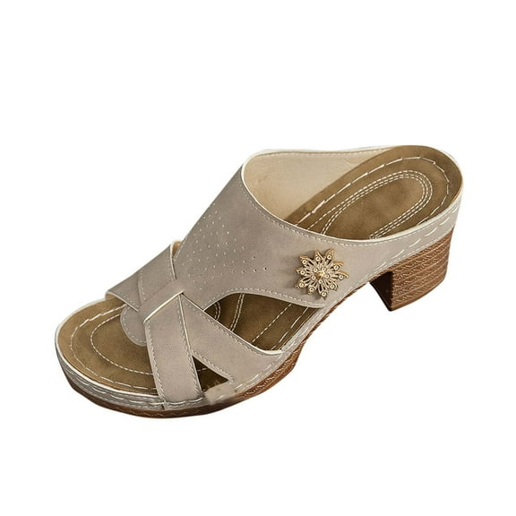 Kinrui Boho Sandals Women Women's Fashionable Casual Versatile Spring And Summer New Round Toe Thick-Soled Sandals