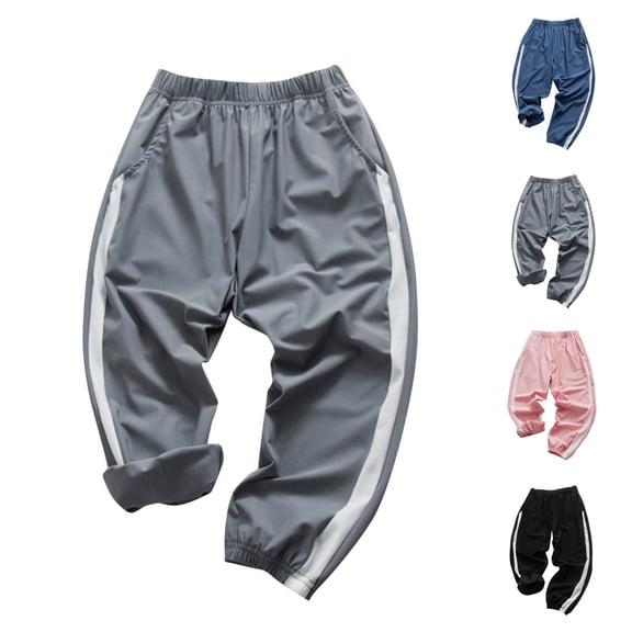 Kinrui Boys Girls Quick Dry Sweatpants Elastic Waist Stretch Joggers Anti-Mosquito Tousers with Pocket Size 3-13 Gray 4 Years