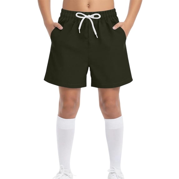Kinrui Boys Shorts Athletic Running Quick Dry Swin Trunk with Pockets Elastic Waist Summer Casual Beach Shorts Size 4-15 Years