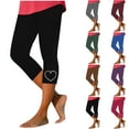 thumbnail image 1 of Kinrui Capri Leggings Women Rhinestone High Waist Capris Pant Tummy Control Knee Length Slim Fit Yoga Jogger Cropped Trousers Black L, 1 of 5