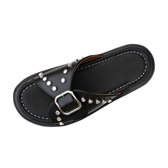 Kinrui Fashion Sandals for Women Women's Fashion Casual Belt Buckle Versatile Spring And Summer New Thick-Soled Slippers