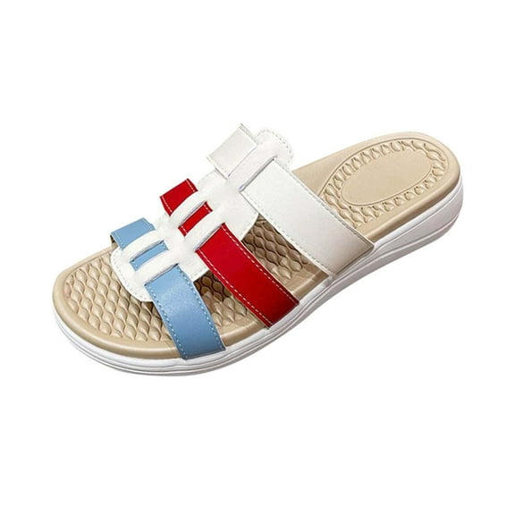 Kinrui Fashion Sandals for Women Women's Fashion Casual Bohemian Style Spring And Summer New Stitching Roman Flat Sandals