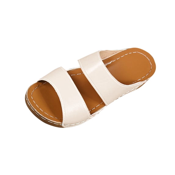 Kinrui Fashion Sandals for Women Women's Fashion Casual Summer New Solid Color Fish Mouth Wedge Heel Thick Bottom Slippers