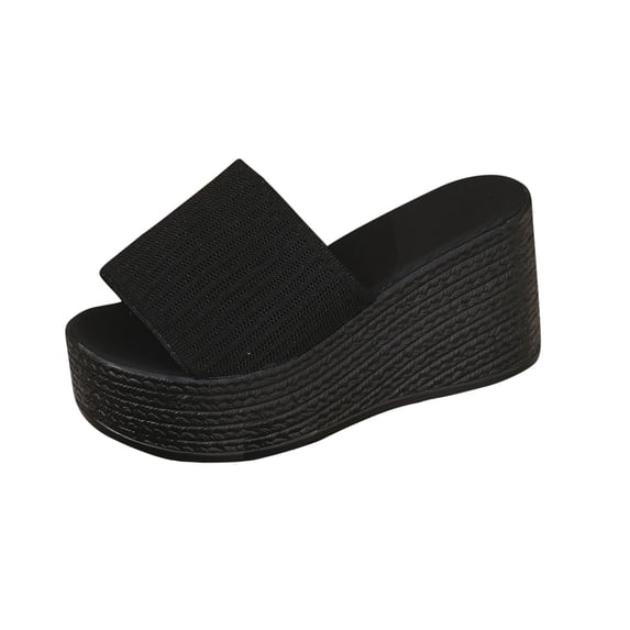 Kinrui Flat Sandals for Women Women's Fashion Casual Summer New Solid Color Retro Thick Bottom Open Toe Beach Slippers