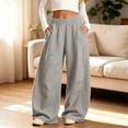 thumbnail image 1 of Kinrui Girls Sweatpants Baggy Barrel Pants Wide Leg Drawstring Open Bottom Casual Sweat Pants With Pockets Gray 10-11Years, 1 of 9