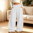 thumbnail image 1 of Kinrui Girls Sweatpants Baggy Barrel Pants Wide Leg Drawstring Open Bottom Casual Sweat Pants With Pockets White 10-11Years, 1 of 9