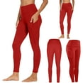 thumbnail image 1 of Kinrui High Waisted Leggings for Women Tummy Control Buttery Soft Yoga Pants Womens Gym Workout Running Leggings Red,XXXL, 1 of 7
