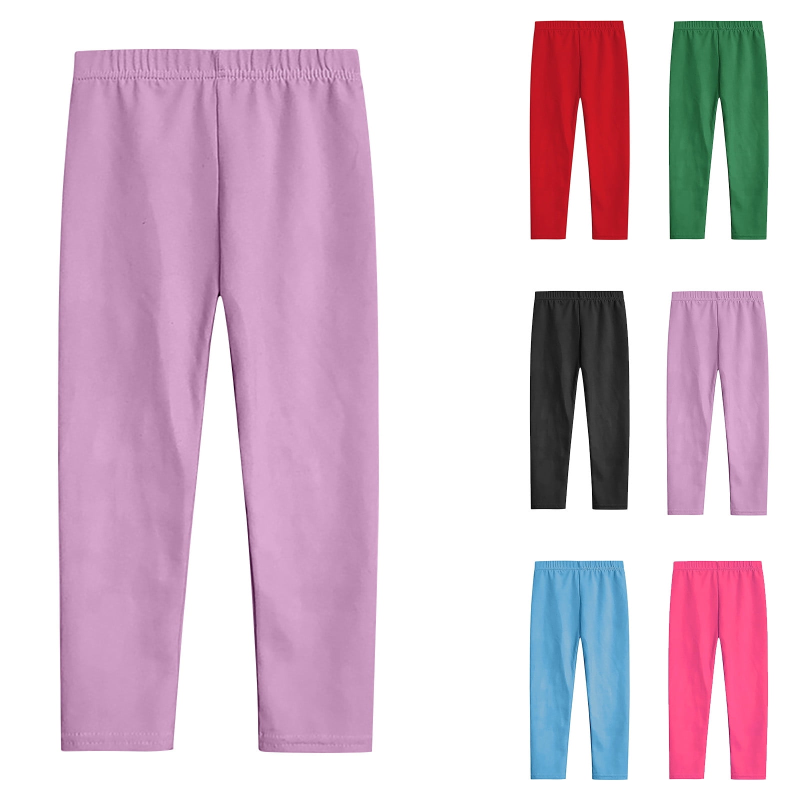 Kinrui Leggings for Girls Stretch Comfy Soft Solid Color Tight Yoga ...