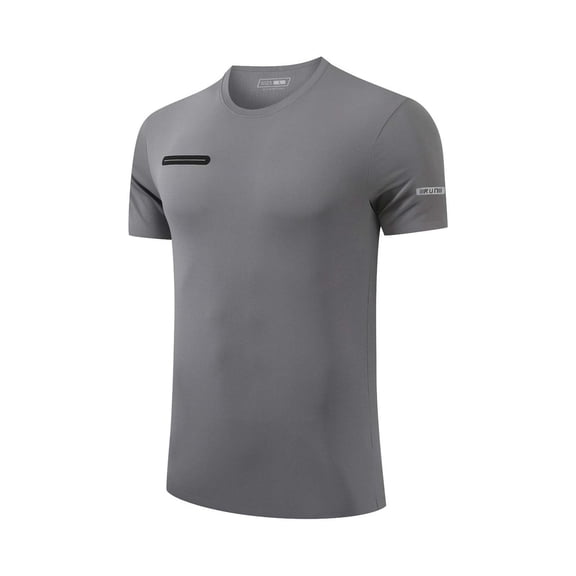 Kinrui Men's Quick Dry Workout T Shirts Short Sleeve Cooling Ice Silk Running T-Shirt Athletic Fishing Swim Rash Guard Gray XL