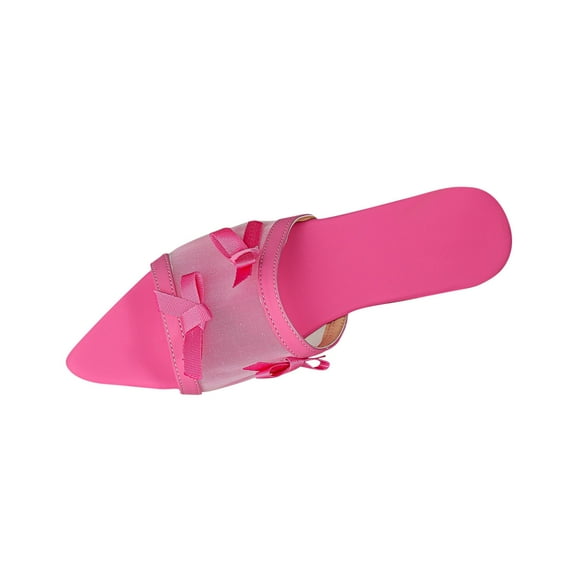 Kinrui Outdoor Sandals for Women Women's Fashion Casual Summer New Style Solid Color Outer Wear Mesh Open Toe Bow Comfortable Slip-on Sandals