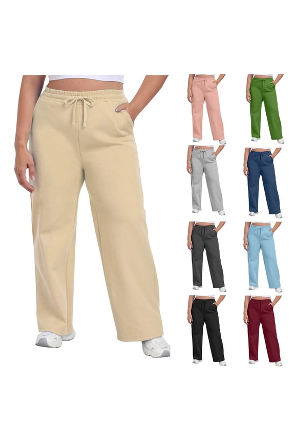 Plus Size Sweatpants for Women with Pockets Wide Leg Cargo Lounge Athletic Joggers Open Bottom Baggy Pants Light Blue 3XL