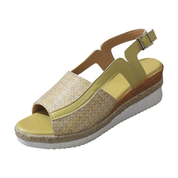 Kinrui Sandals for Women Women's Fashion Casual Bohemian Breathable Style Spring And Summer New Thick-Soled Wedge Sandals