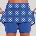 thumbnail image 1 of Kinrui Skorts for Women, Women's Casual Athlete Tennis Skirts with Bulit in Short, Dot Print Golf Workout Skort with Pockets Dark Blue L, 1 of 5