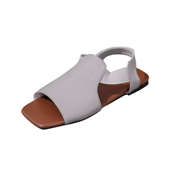 Kinrui Slide Sandals for Women Women's Fashion Casual Spring And Summer New Hollow Elastic Solid Color Slip-On Sandals