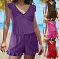 thumbnail image 1 of Kinrui Swimsuits for Women with Built in Bra One Piece Swim Romper Full Coverage Bathing Suits Boyleg Jumpsuit Swimsuit Red,XXL, 1 of 8