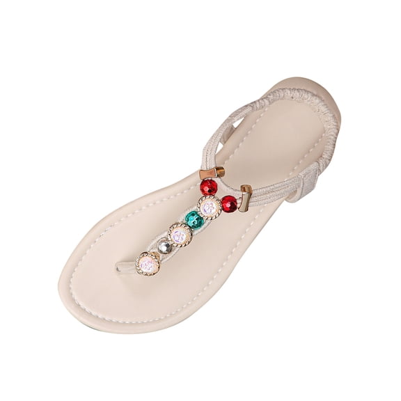 Kinrui Wedge Sandals for Women Women's Fashion Casual Spring And Summer New Beach Versatile Flip-Flop Open-Toe Flat Sandals