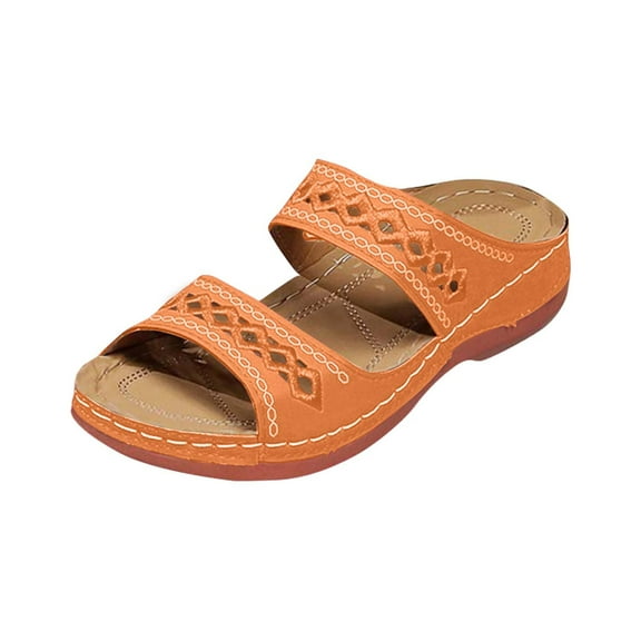 Kinrui Wedge Sandals for Women Women's Fashionable Casual Comfortable And Versatile Spring And Summer New Large-Size Wedge-Heeled Sandals