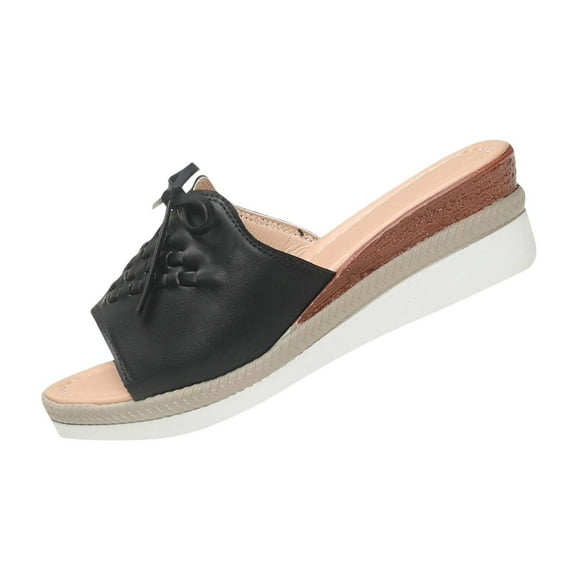 Kinrui Wedge Sandals for Women Women's Fashionable Casual Versatile Hollow Spring And Summer New Wedge Heel Slippers