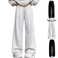 thumbnail image 1 of Kinrui Wide Leg Pants for Girl Baggy Sweatpants Cute Loose Elastic Waist Trouser with Pockets Sizes 6-18 Black 4 Years, 1 of 7