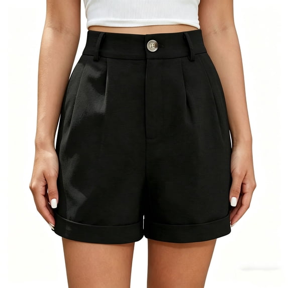 Kinrui Women Dressy Shorts High Waisted Tailored Pleated Shorts with Pockets Summer S-2XL