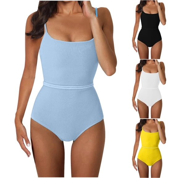 Kinrui Women Swimsuits One Piece Bathing Suits Tummy Control Modest Swimwear Full Coverage Monokini Athletic Swim Suit Sky Blue,S