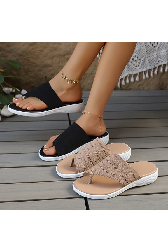 Women's Breathable Mesh Wedge Sandals Open Toe Beach Soft Comfortable Slip-On Slides Shoes 9