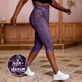 thumbnail image 1 of Kinrui Women’s Capri Pants Trendy Mid Rise Skinny Faux Jeans Stretchy Crop Denim Pants Purple M, 1 of 8