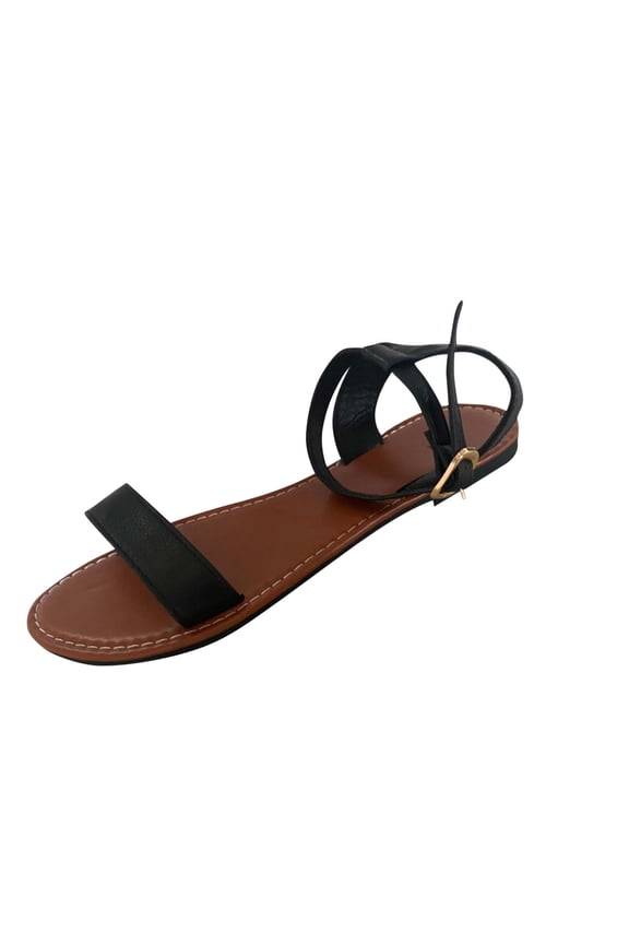 Women's Flip Flop Sandals Women's Fashion Casual Roman One-Line Spring And Summer New Open-Toe Flat Sandals