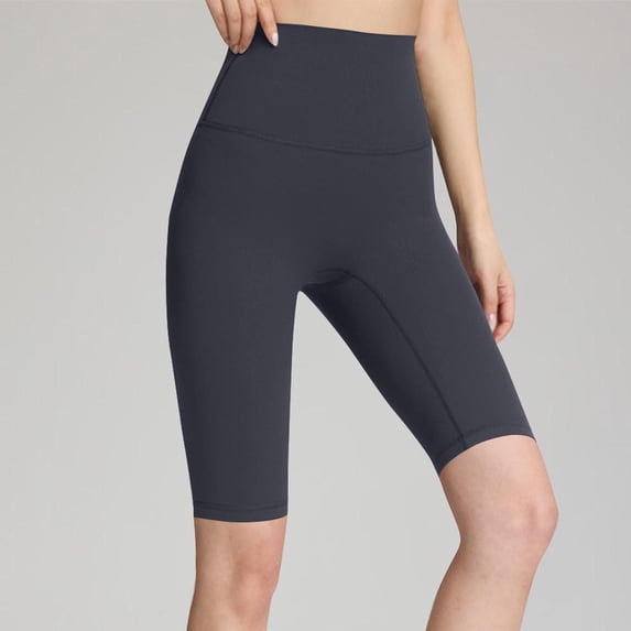 Kinrui Women's Knee Length Capri Leggings High Waisted Biker Shorts with Pocket Yoga Stretch Casual Summer Workout Bottoms Gray XL