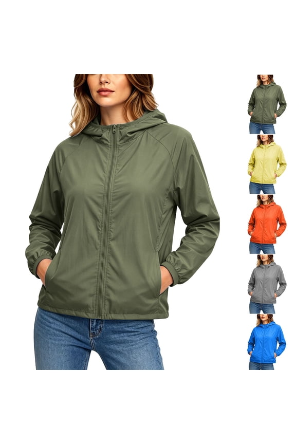 Women's Lightweight Athletic Jacket Sun Protection Hoodies Coat Outdoor Golf Hiking Travel Track Jackets S-4XL