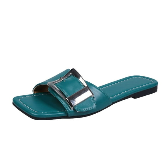 Kinrui Women's Strappy Sandals Women's Fashionable And Casual Summer New Flat Lazy Comfortable Beach Slippers