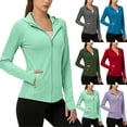 thumbnail image 1 of Kinrui Women's Sun Protection Jacket Hoodie with Thumb Hole UPF 50+ Long Sleeve Zip Up Hiking Outdoor Pocket Sun Shirts Green XL, 1 of 7
