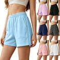 thumbnail image 1 of Kinrui Women's Sweat Shorts with Pockets French Terry Drawstring Summer Workout Casual Lounge Shorts White 2XL, 1 of 10