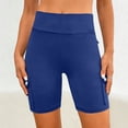 thumbnail image 1 of Kinrui Womens Biker Shorts Butt Lifting Cargo Workout Shorts Stretch Gym Long Shorts Blue XL, 1 of 7
