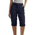 thumbnail image 1 of Kinrui Womens Capris with Pockets Stretch Lightweight Casual Cargo Pants Rolled Summer Outdoor Cropped Trousers Dark Blue L, 1 of 8