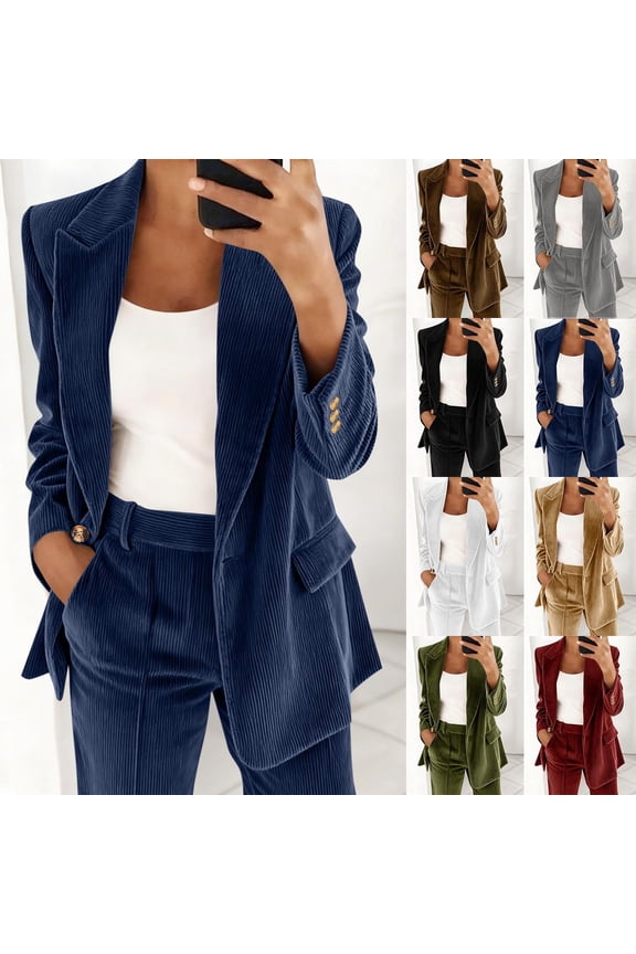 Womens Corduroy Shacket Blouses Button Down Shirts Pocket Oversized Long Sleeves Tops Jacket Coats Gray,S