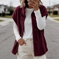 thumbnail image 1 of Kinrui Womens Fuzzy Fleece Vest Oversized Casual Warm Sherpa Jacket Sleeveless Button Down Outerwear with Pockets Solid Color Cap Sleeve Loose Fit Fall Winter Coats Wine XXL, 1 of 7