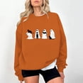 thumbnail image 1 of Kinrui Womens Halloween Spooky Season Sweatshirt Black Cat Ghost Sweatshirts Funny Cute Long Sleeve Oversized Tops 2XL, 1 of 7