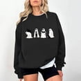 thumbnail image 1 of Kinrui Womens Halloween Spooky Season Sweatshirt Black Cat Ghost Sweatshirts Funny Cute Long Sleeve Oversized Tops M, 1 of 7