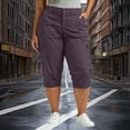 thumbnail image 1 of Kinrui Womens Plus Size Cargo Capris High Waist Crop Hiking Capri Pants Camping Athletic Joggers with Pocket Purple 2XL, 1 of 8