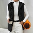 thumbnail image 1 of Kinrui Womens Sherpa Vest Textured Open Front Knit Flannel Vest Jackets Lightweight Outerwear with Pocket Black XXXL, 1 of 9