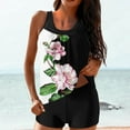 thumbnail image 1 of Kinrui Womens Tankini Bathing Suits Two Piece Modest Swim Tank Tops Floral Print Swimsuits Sports Swimwear with Board Shorts Multicolor,L, 1 of 6