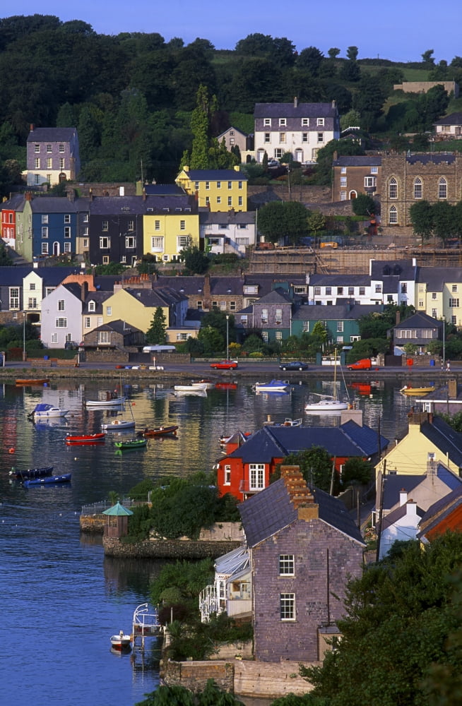 Kinsale Co Cork Ireland Boats And Buildings In Kinsale Canvas Art - The Irish Image Collection Design Pics (12 x 18)