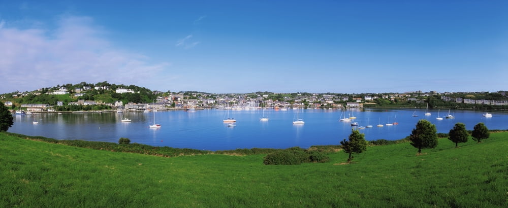 Kinsale Co Cork Ireland Boats And Kinsale In The Distance Canvas Art - The Irish Image Collection Design Pics (30 x 12)