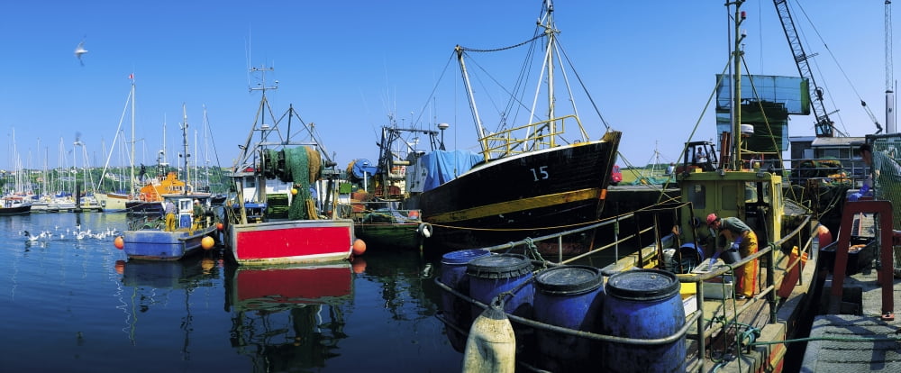 Kinsale Co Cork Ireland Fishing Boats Canvas Art - The Irish Image Collection Design Pics (30 x 12)