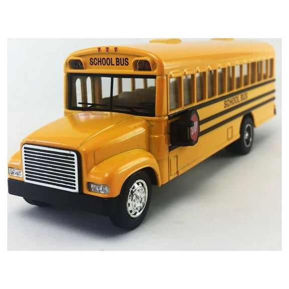 Kinsfun 6" Inch Yellow School Bus Diecast Model Play Vehicle, 3+ Yrs, 11.41 oz