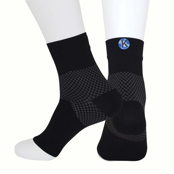 Kinship Comfort Brands Ankle Compression Brace for Men & Women | Support for Tendonitis, Arch Pain & Heel Spur Relief | Compression Sleeve for Injury Recovery | Toeless Compression Sock | 1 Pair