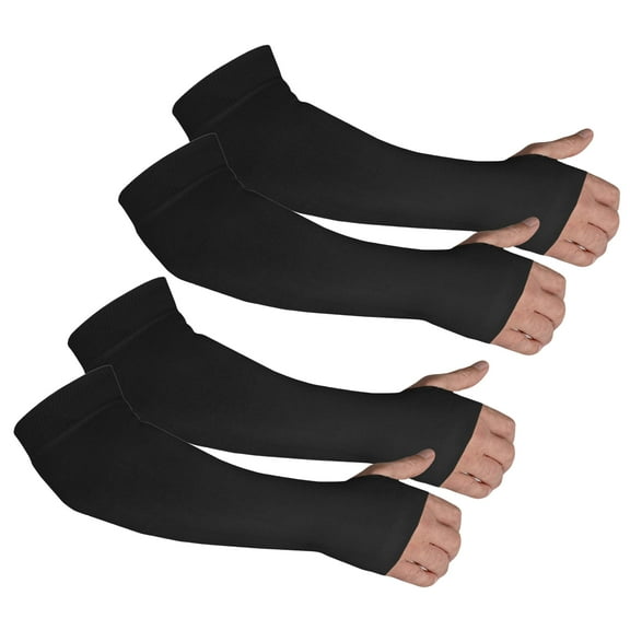Kinship Comfort Brands Arm Skin Protector Sleeves safe from Abrasions Bruising Thin Skin Tears & Sun | 2 Pair | Black